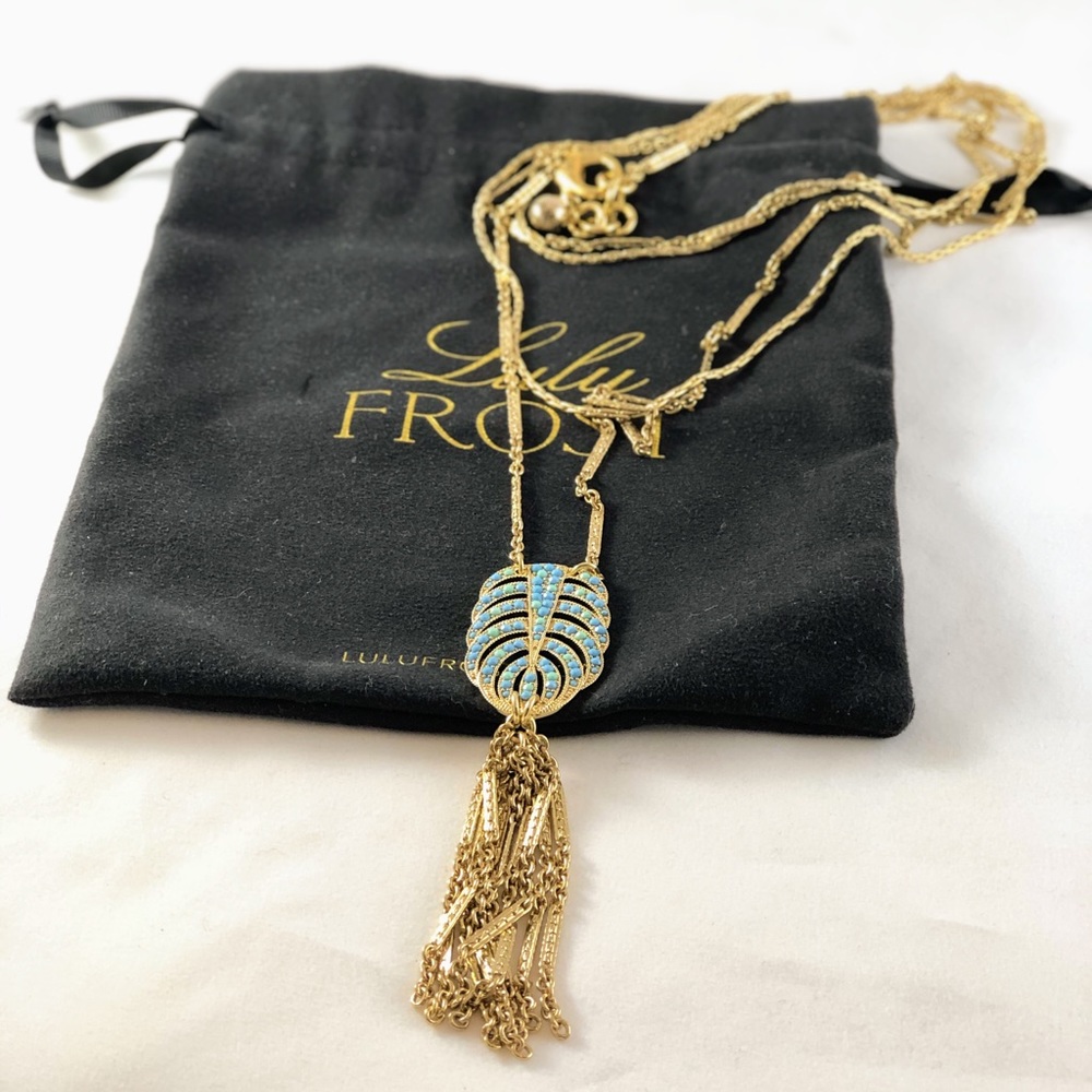 NWT Lulu Frost hibiscus tassel necklace